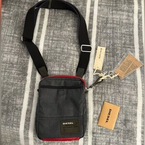 Diesel Black and Red Belt Bag